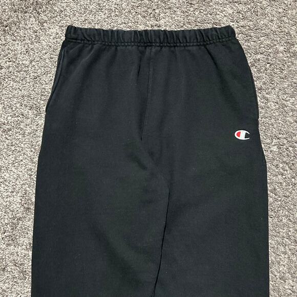 Champion Reverse Weave Sweatpants Heavyweight y2k Mens Medium Black - Picture 4 of 12